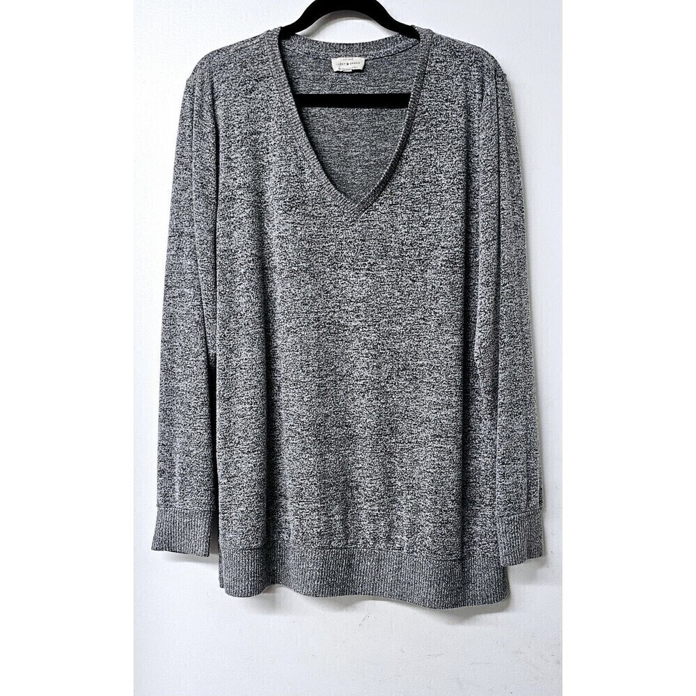 SLINKY BRAND Gray Fluffy Long Sleeve Pullover Women Sweater (L)